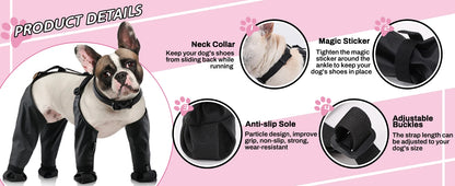 Dog Shoes Waterproof Adjustable Dog Boots Rain Day Pet Supplies Shoes For Dogs Outdoor Walking Soft French Bulldog Paws Protect