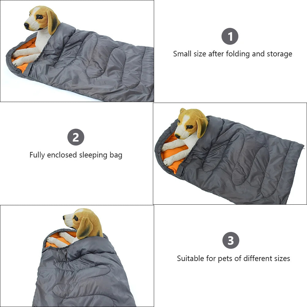 Dog Sleeping Bag Winter Warm Portable Foldable Outdoor Dog Blanket Polar Fleece Travel Pet Bed Pet Sleeping Bag