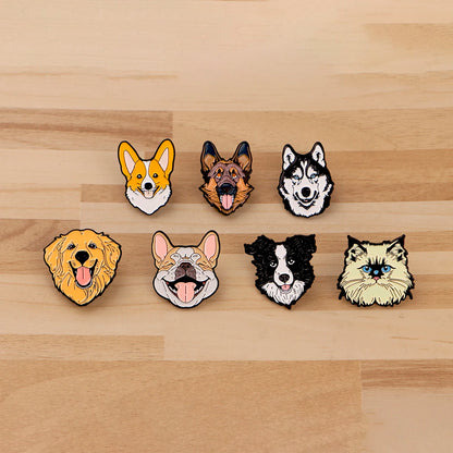 Kawaii Dogs Enamel Pins Cartoon Golden Retriever Brooch Clothes Backpack Lapel Badges Fashion Jewelry Accessories Friends Gifts