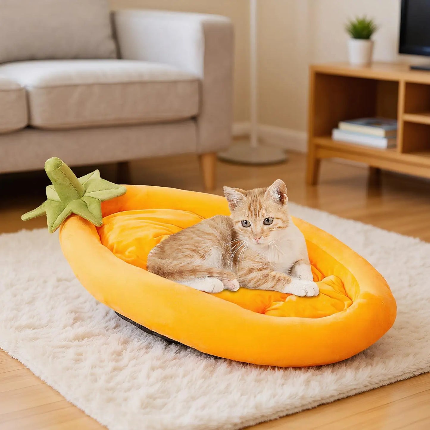 Dog Bed Eggplant Small Pet Bed Non-Slip Washable Warm Pet Nest For Garden Crate Travel Home Camping Outdoor Apartment Kennel