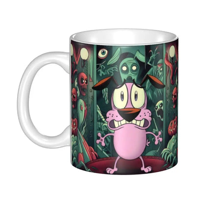 Personalized C-Courage The Cowardly Dog Coffee Mug DIY Ceramic Milk Tea Mug Cup