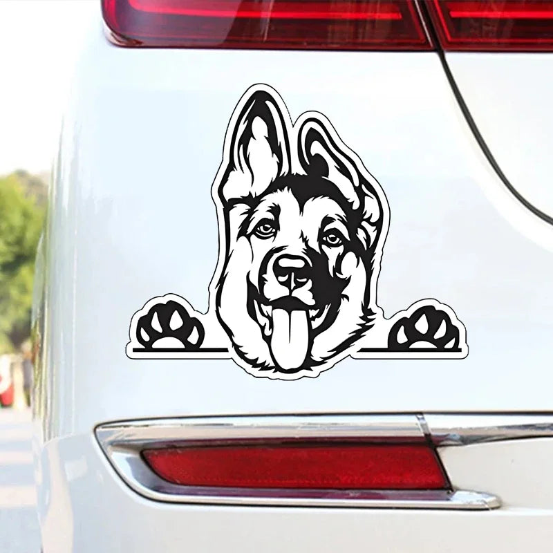 1pc German Shepherd Tongue Out Dog Breed Car Stickers For Laptop Water Bottle Phone Car Motorcycle Vehicle Bumpers Crafts Decals