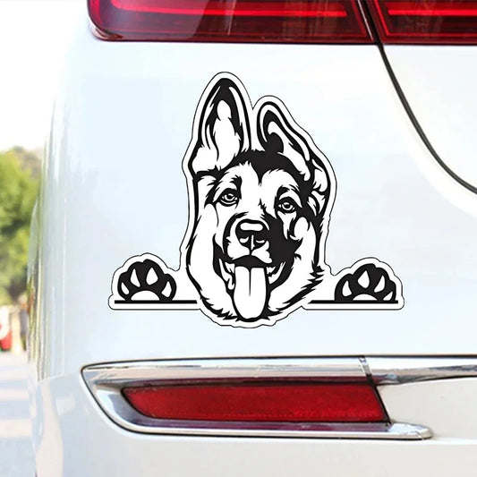1pc German Shepherd Tongue Out Dog Breed Car Stickers For Laptop Water Bottle Phone Car Motorcycle Vehicle Bumpers Crafts Decals
