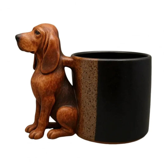 the PAWPUP 3D MUG - with Handle Dachshund Coffee Mug, Puppy Design Adorable Puppy Decoration 3D Animal Mug, Handcrafted Dog Lovers Drinkware