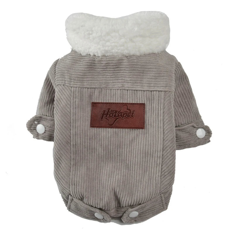 Winter Dog Clothes Thickened Lamb Velvet Puppy Outfit Hooded Soft Fleece Warm Jacket for Small Middle Dog Cat Coat With D-ring