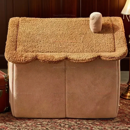 Enclosed Kennel with Dirt Resistance Durable Comfortable Cat House Villa Detachable Washable for All Seasons Indoor Outdoor Use