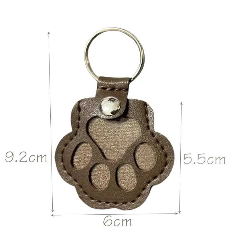 Pet Hair Keepsake Keychain Leather Memorial Locket for Storing Dog Cat Fur, Cute Pet Loss Gift, Remembrance Key Ring Bag Charm
