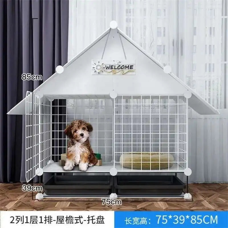 Simple Iron Living Room Dog Houses Indoor Balcony Pomeranian Teddy Dog Kennel Pet Fences Creative Home Puppy Courtyard Pet Cage