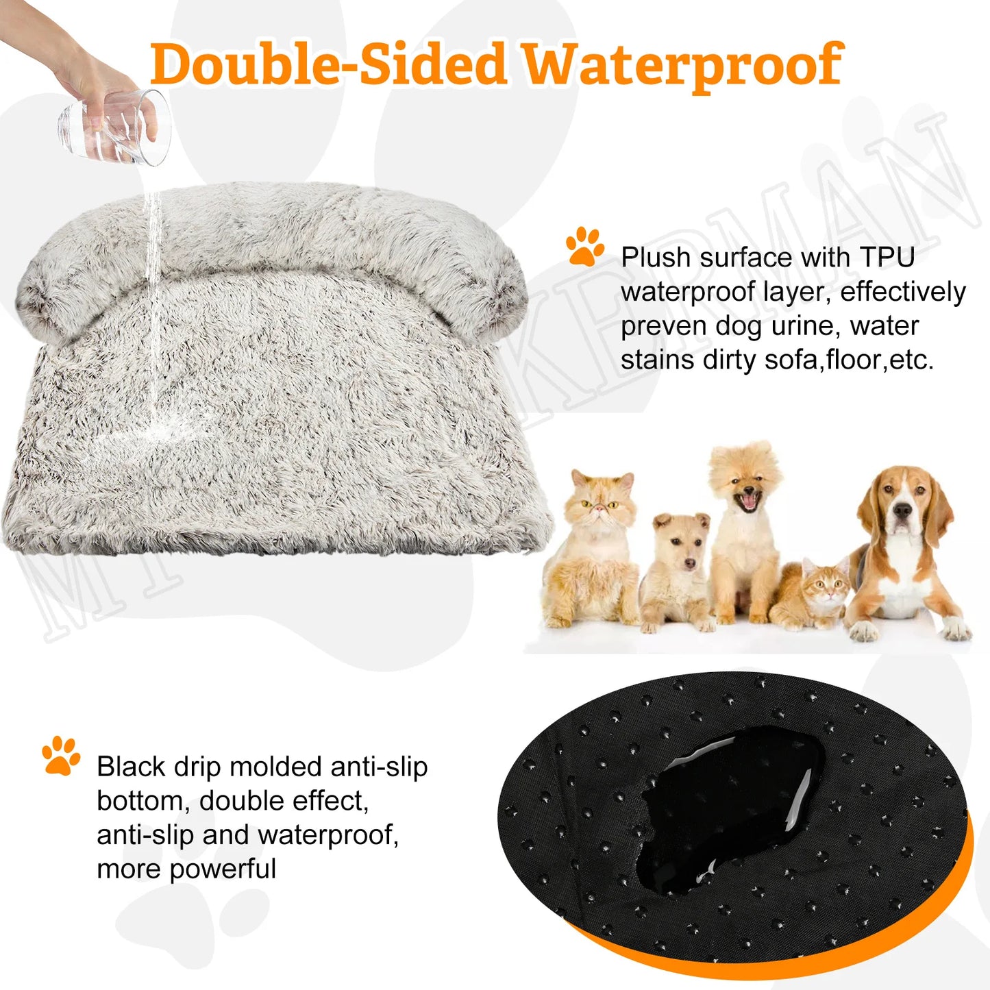 Washable blanket Sofa cover Large dog bed Sofa plush dog pet House sofa cushion plush warm kennel pet cat puppy cushion