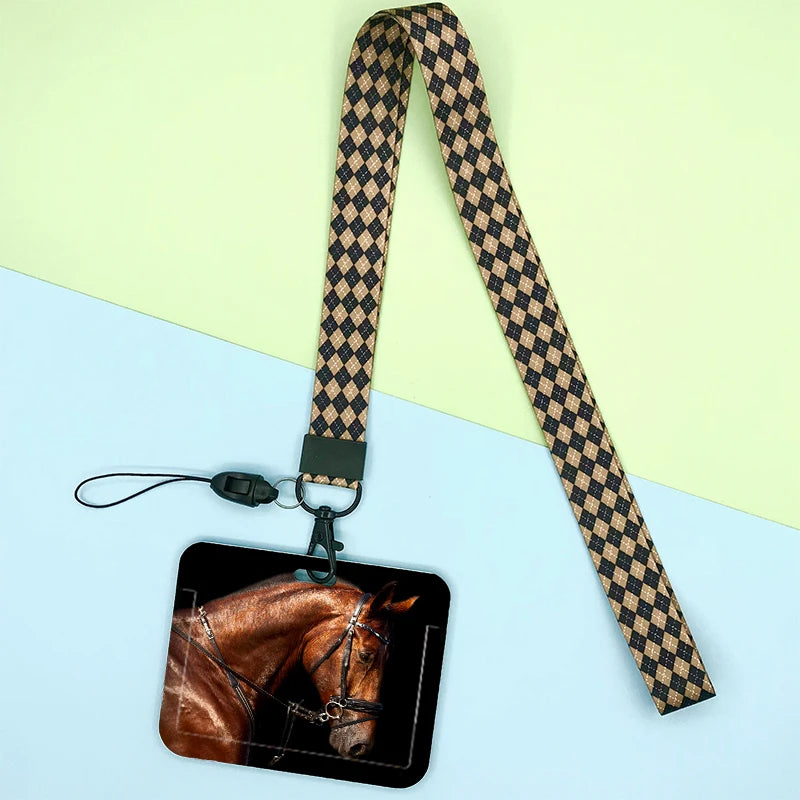 Cat and dog pattern Bank Credit ID Card Student Bus Card Holders Storage Protective Shell Pendant