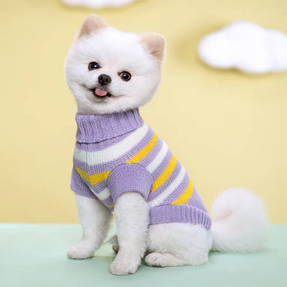 Dog Knitted Sweater S-2XL Autumn Winter For Small Dog Cat Soft Cozy Warm Clothes Chihuahua Schnauzer Pet Turtleneck Costume
