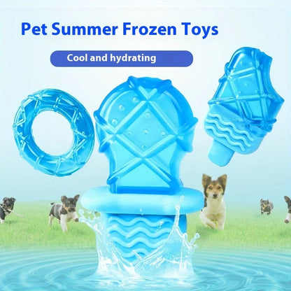 Summer Cool Dog Ice Stick Cooling Pet Supplies Water Injection Frozen Popsicle Dog Teething Toy Set