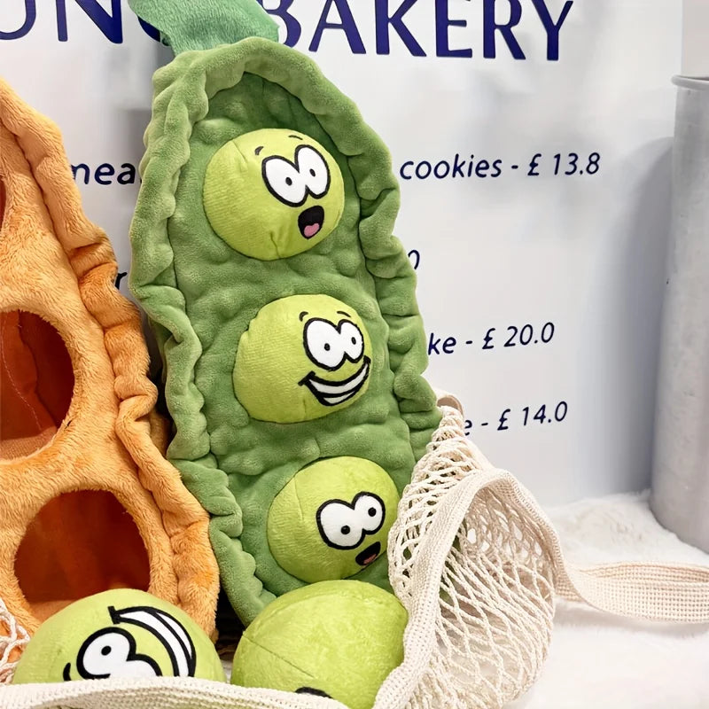 Plush Dog Sniffing Toys Interactive Pet Pea Toys for Small Medium Dogs Puzzle Bite-Resistant Puppy Squeaky Toy Dog Accessories