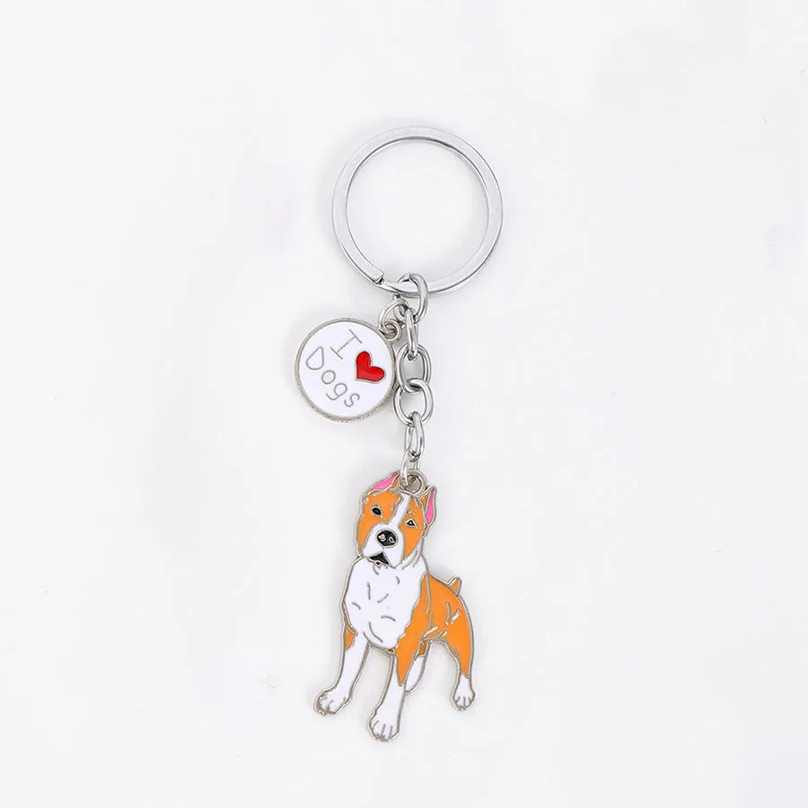 Pet dog car keychain pendant creative metal accessories key ring holiday gifts