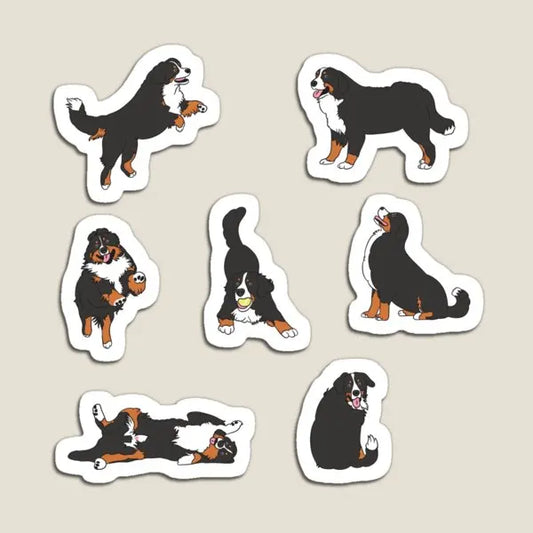 Playing Bernese Mountain Dog Blue Back  Magnet Refrigerator Colorful Toy Home Decor Cute Children Baby Magnetic Kids Holder