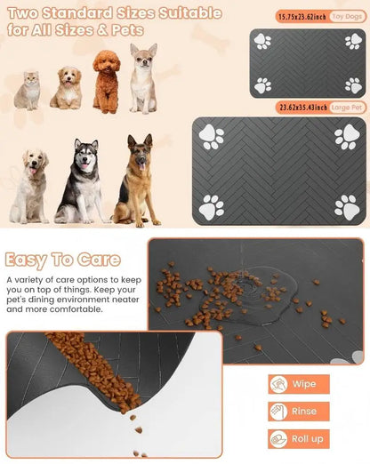 the DOG RUG - Simple Dot Pattern Pet Floor Mats, Waterproof Anti-Urine and Wear-Resistant Pet Placemats, Dog Food Mat/Cat Food Mat