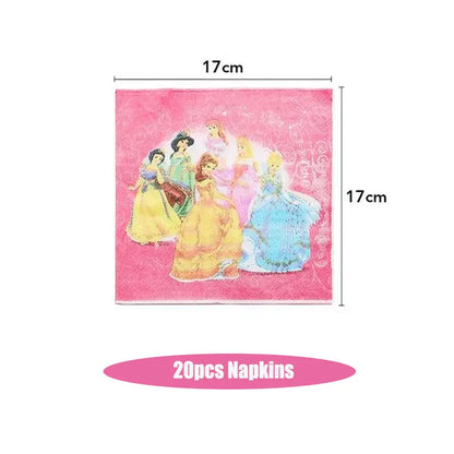 Disney Princess Birthday Decoration Tableware Paper Cups Plates Balloons Tablecloth Backdrop Banner Party Supplies For Baby Kids