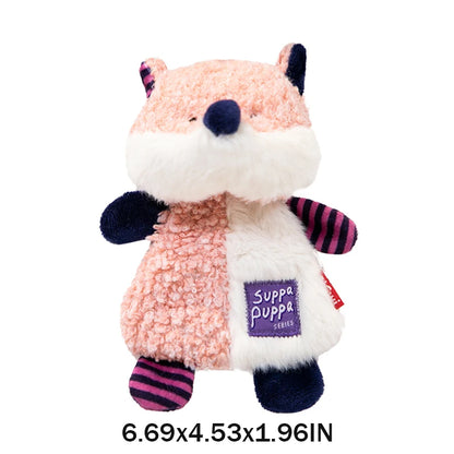 Gigwi Suppa Puppa Series Dog Toy Rattle Paper Teeth Sound Plush teeth cleaning dog bite resistant toy raccoon/Lion/fox Washable