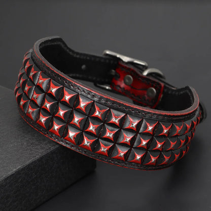 the STUD & SPARK ELITE COLLAR - Luxurious Dog Real Leather Collar, Cool Spiked Studded Pet Collars, Jeweled Leather Dogs Collars, Necklace for Pet Show, Bulldog