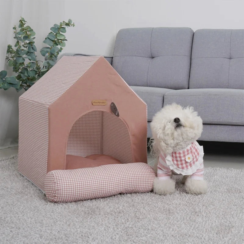 Foldable Pet House Kennel Bed For Small Medium Dogs Cats Winter Warm Cat Bed Nest Pet Products Pets Puppy Cave Sofa New Arrival