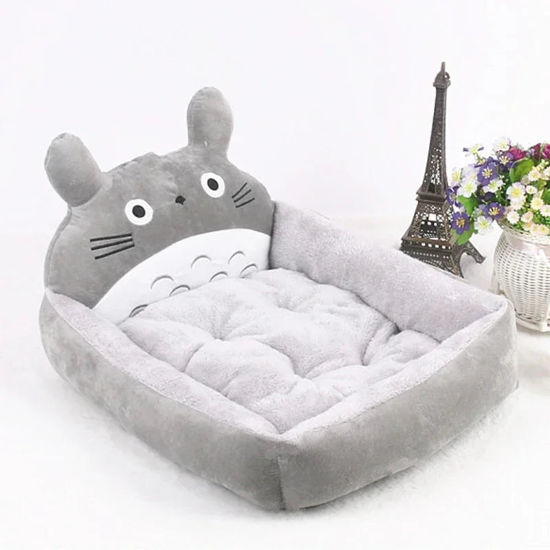 Cute Cartoon Pet Beds for Small Medium Dogs Winter Warm Puppy Cat Sofa Bed Washable Chihuahua Bulldog Kennel Mascotas Supplies