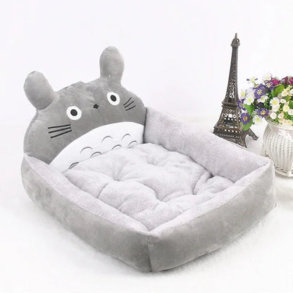 Cute Cartoon Pet Beds for Small Medium Dogs Winter Warm Puppy Cat Sofa Bed Washable Chihuahua Bulldog Kennel Mascotas Supplies