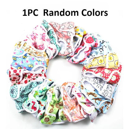 3pcs Set Washable Female Dog Physiological Pants Cute Cartoon Print Dog Diaper Underwear Dog Sanitary Panties Random Colors
