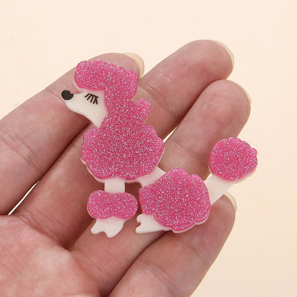 Pets Dog Pin Brooch Vintage Design Acrylic Dog Poodle Brooch for Teens Girls Women Handmade Lovely Animal Dog Brooch Jewelry