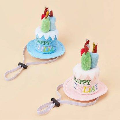 HUA HUA Cute Adorable Dog Cat Birthday Cake Hat Pet Cap Headwear Adjustable Dog Cats Hats Pet Birthday Dress Up Hat Pet Supplies