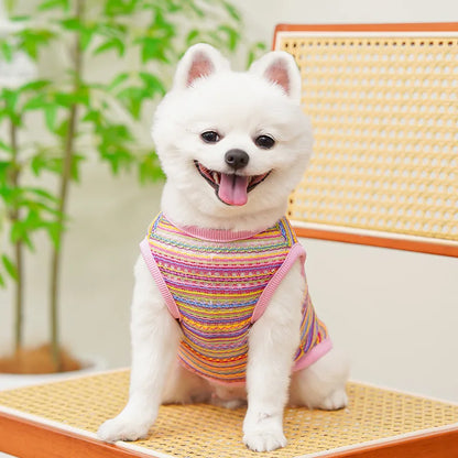 XS-5XL Dog Vest Stripped Breathable Pet Thin T-Shirt for Small Medium Big Dog Fashion Golden Retriver Vest Pet Clothes