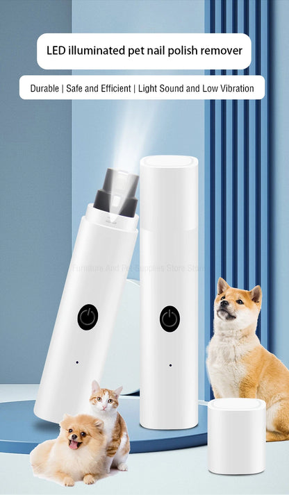 Electric Dog Nail Clippers for Dog Nail Grinders Rechargeable USB Charging LED Light Pet Quiet Cat Paws Nail Grooming Supplies