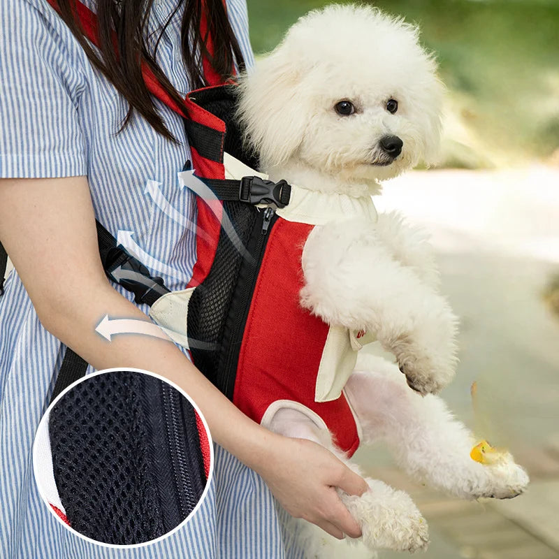 Pet Bag Dog Bag Portable Travel Backpack Outing Cat Mesh Chest Four-legged Backpack
