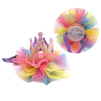 1Pc Crown Shaped Pet Hat Gauze Dog Crown Birthday Hat Cosplay Headwear For Dogs Cats Party Hats Adjustable Dog Caps Pet Products