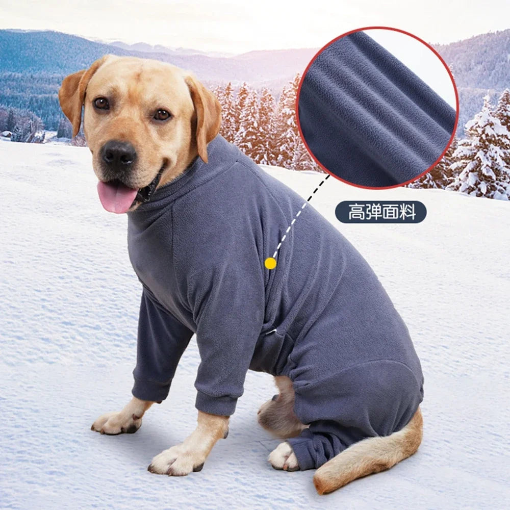 4-Legs Dog Coats Warm Fleece Clothes for Small Medium Large Dogs Dog Cold Weather Outfit Full Body Cover Dog Snowsuit