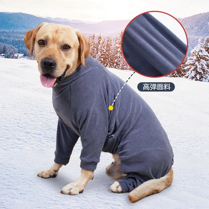 4-Legs Dog Coats Warm Fleece Clothes for Small Medium Large Dogs Dog Cold Weather Outfit Full Body Cover Dog Snowsuit