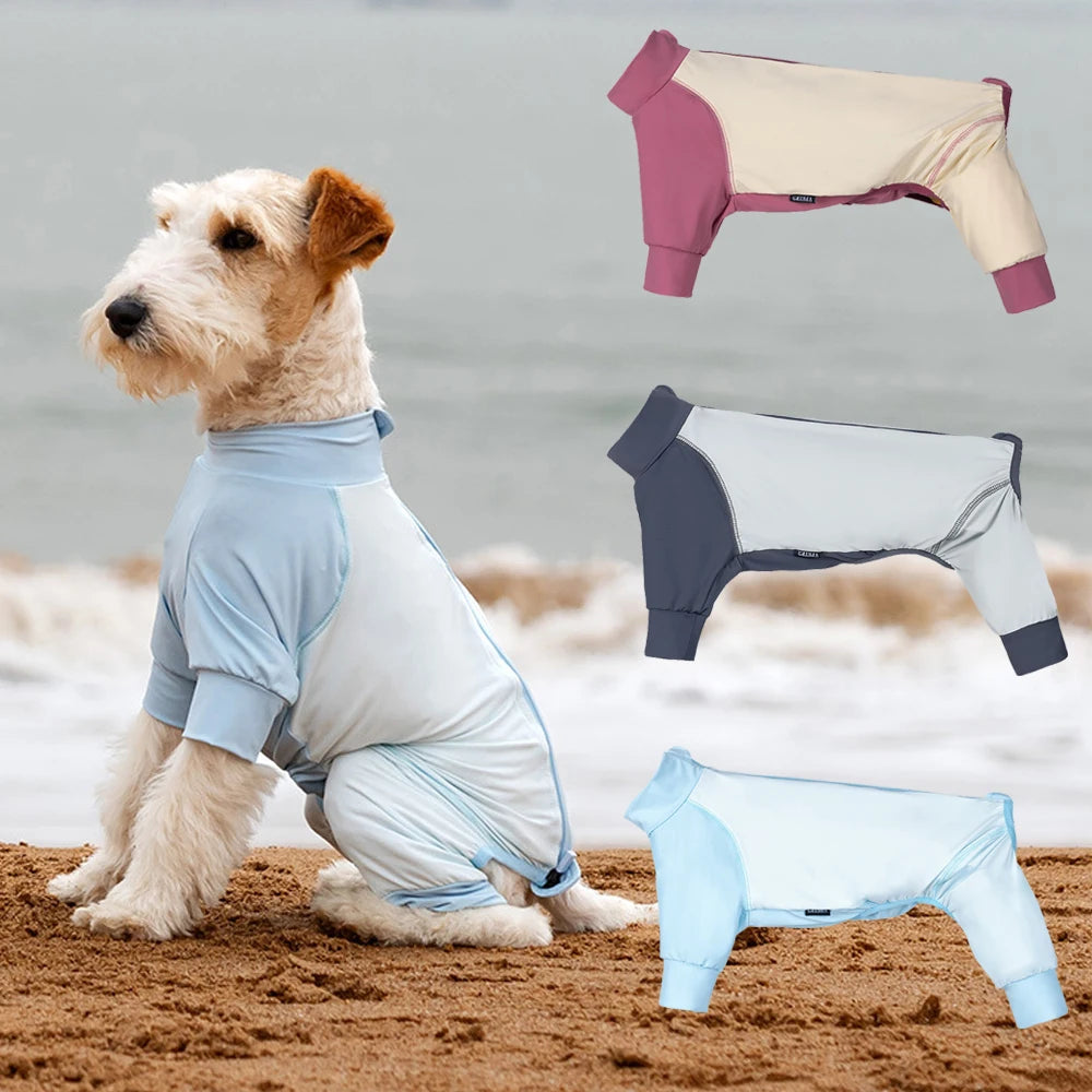 Summer Cooling Dog Vest Shirt UPF50+ Sun Protection Dog Jumpsuit Fast Drying Dirt-Proof Dog Clothing Soft Summer Outdoor Overall