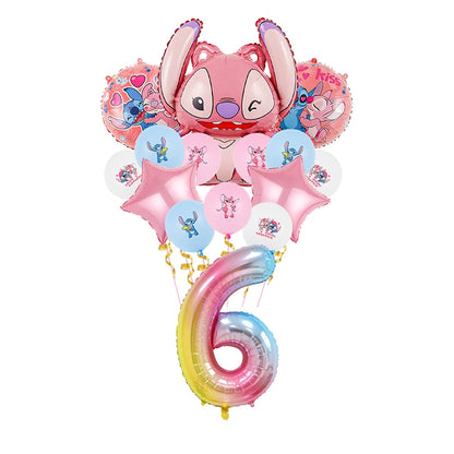 Disney Lilo Stitch Birthday Party Decoration Kids Stitch Theme Tableware Set Angel Balloons Happy Banner Supplies For Girl Favor