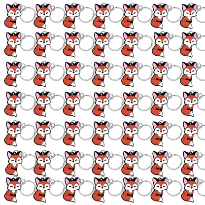 50PCS Cute Animal Keychain knife Ducks Dogs Cats Keyring for Women Men Kids Handbag Cool Car Key Accessories Friends Key Gifts