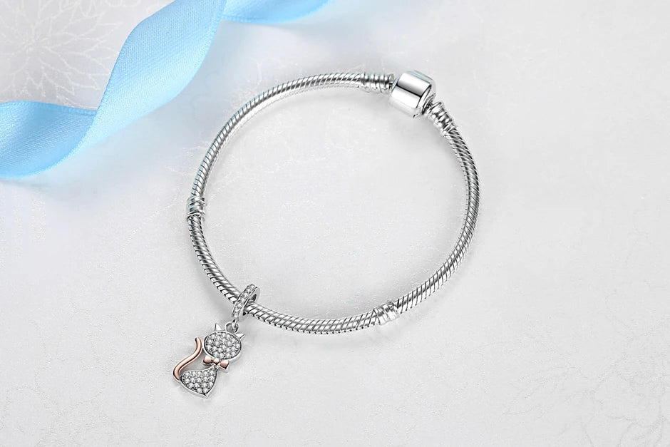 Original 925 Sterling Silver Charms Love Pets Dog Cat Paw Print Pendant Beads Fit Brand Bracelets Necklaces Women DIY Jewelry