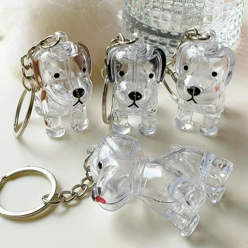 Dog Hair Storage Pendant Keychain Transparent Pet Fur Keepsake Capsule DIY Decoration Memorial Gifts for Pet Lovers Home Display