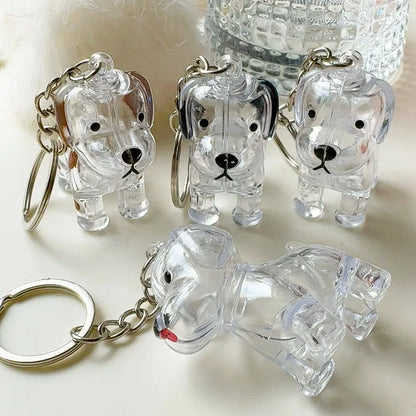Dog Hair Storage Pendant Keychain Transparent Pet Fur Keepsake Capsule DIY Decoration Memorial Gifts for Pet Lovers Home Display