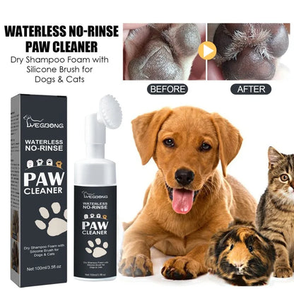 the PAW CLEANER - Dog/Cat Feet Cleaner, Pet Foot Cleaner, Foam Rinse-Free Puppy Paw Cleaner, Foam for Cute Cats for Foot Cleaning, Silicone Brush