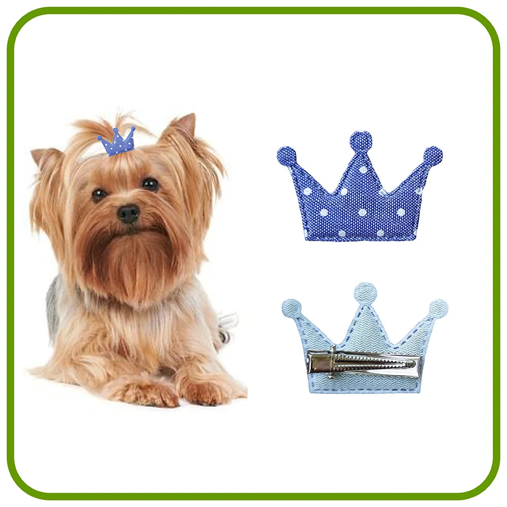 10 Pieces Dog Hair Clips Cute Candy Color Pet Hairpin 10 Different Styles Crown Barrettes For Small Dogs Puppy Hair Accessories