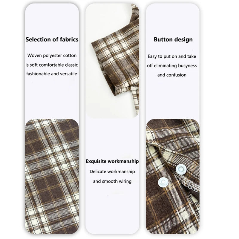 Summer Pet Shirt British Style Plaid Dog Vest Clothes For Small Dogs Chihuahua Cotton Puppy Shirts