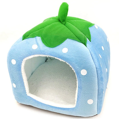 the DOGGY BERRY - Dog/Cat Soft Foldable Portable Strawberry House, Winter Autumn Dog/Puppy/Kitten Warm Bed Tent, Pet Supplies, Cute Cat/Dog Cave Nest