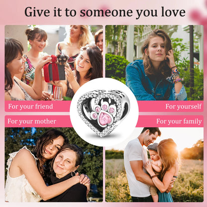 Dog Pet Charms 925 Silver Doggy Paw French Bulldog Bones Beads fit Original Bracelet DIY Fine Jewelry