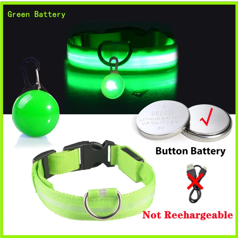 the LUXEGLOW LED SAFTERY COLLAR - USB Charging Glowing Dog Collar with Pendant, Detachable Luxury LED Light, Bright for Small Dogs/Cats, Night Safety Collar