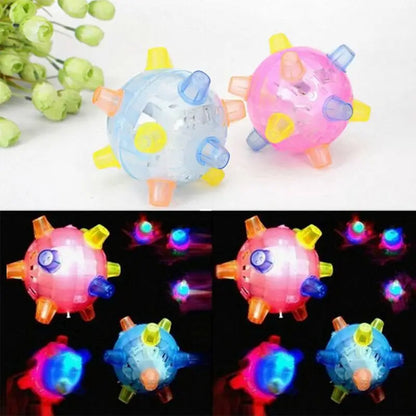 Luminous Jumping Balls Toys Flash Novelty Funny Music Dancing Balls Flashing Bouncing Ball for Dogs Chewing Pet Toys Cat Dog