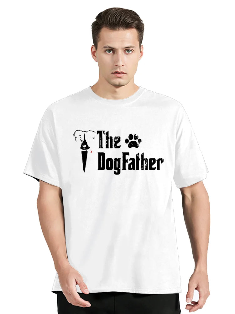 the DOG FATHER - Funny the Dogfather Border Collie Dog Dad T-Shirt, Father's Day, Graphic Streetwear Short Sleeve, Birthday Gift Summer T-Shirt