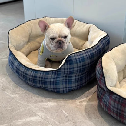Deep Sleep Dog House High Back Warm Donut Bed for Small Medium Dogs Thick Plush Winter Bed for Teddy French Bulldog Puppies Cats